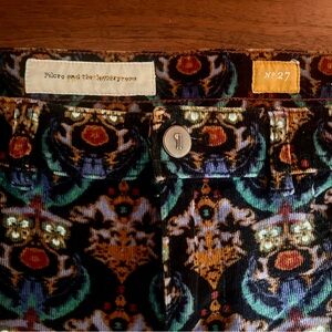 Anthropologie Multicolor Patterned Corduroy Pants
